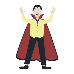 Halloween Dracula Cartoon Character. Vector Illustration.