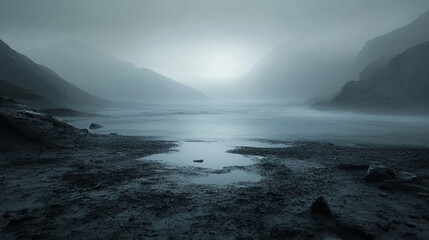 Obraz premium Muted Enhanced And Wit Charcoal Gradient Gray Soft Slate