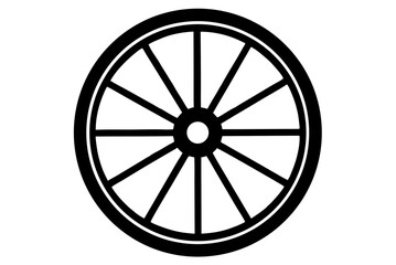 Fototapeta premium wagon wheel silhouette vector