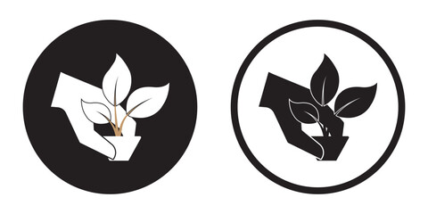 Plant, sprout in a hand icon. Line, glyph and filled outline colorful version, Hand holding plant outline and filled vector sign. Symbol, logo illustration. eps 10