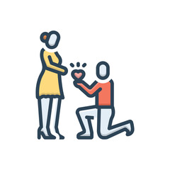 Color illustration icon for propose