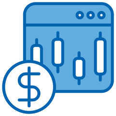 Trading Blue White Icon