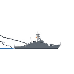 Fototapeta premium Pixel Art Military Warship