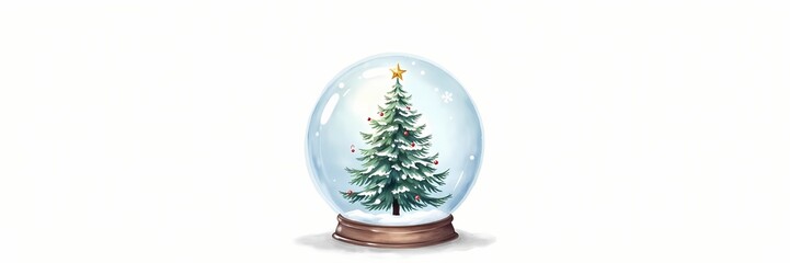 A charming snow globe with a miniature Christmas tree inside, evoking the magic of the holiday season. The delicate snow and festive ornament bring a touch of winter charm