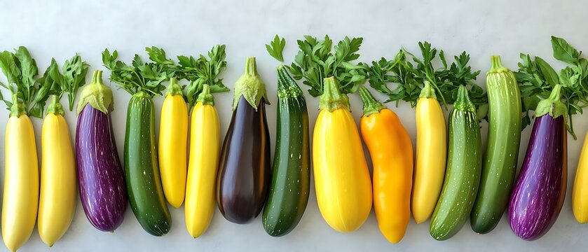 Colorful summer squash harvest