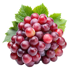 Fototapeta premium Fresh Red Grapes: High-Quality Image of Juicy Fruit on Transparent background
