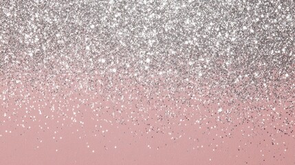 Elegant silver glitter ombre on blush pink