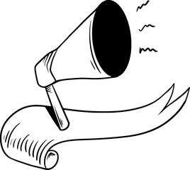 line art illustration of toa and flag