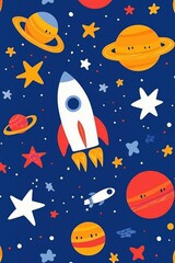 Childrens Space Rocket Pattern