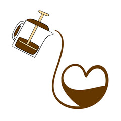 coffee press illustration