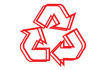 illustration of a circular arrow or recycle. stroke, fill, 3d optical EPS 10