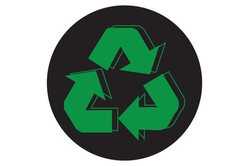Fototapeta premium A green recycle symbol with arrows 3d optical isolated on white background