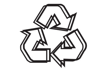 illustration of a circular arrow or recycle. stroke, fill, 3d optical EPS 10