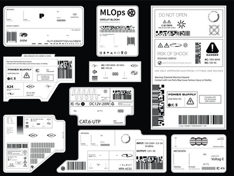 Label pack design. Vector graphic asset for streetwear design. Retro futuristic element in Y2K for apparel, clothing and poster design