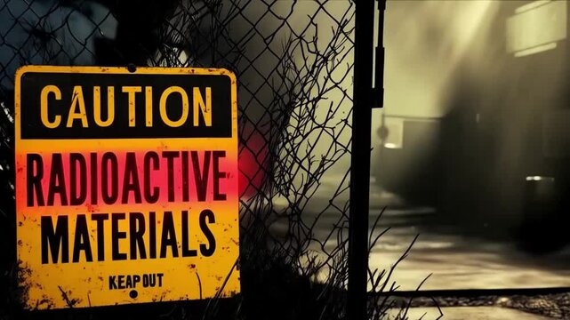 Sign Board Saying Caution Radioactive Material