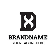 Fototapeta premium Letters DX Monogram Logo, suitable for any brand with XD or DX initials