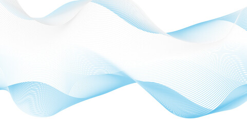 Abstract flow white and blue blend waves lines and technology background. Modern white flowing wave lines and glowing moving . Futuristic technology and sound wave lines background.