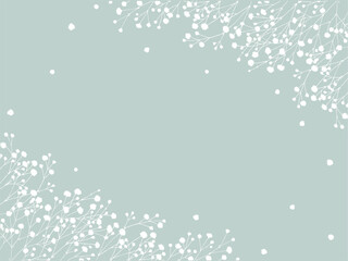 カスミソウのシルエットのフレーム