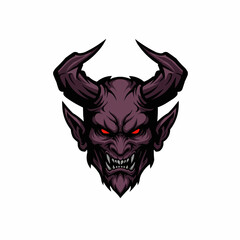 Vector art showcases a dark, horned figure with intricate shading against a white backdrop