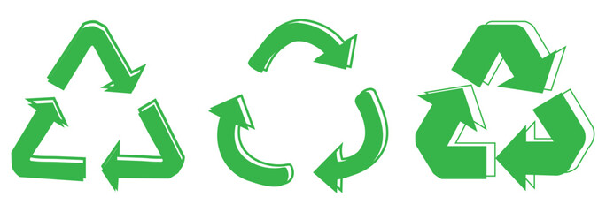 Fototapeta premium 3d optical recycle arrow on white background vector EPS 10