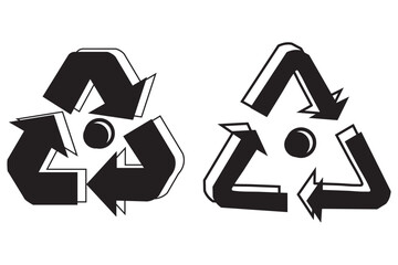 Naklejka premium Recycle symbols. Recycling arrow icons. Reusing symbols. Recycling label. Recycle badge. Recycling icons. Recycle, reuse and reduce icons 3d optical EPS 10