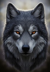 Eyes of the Wild: A Digital Wolf Portrait
