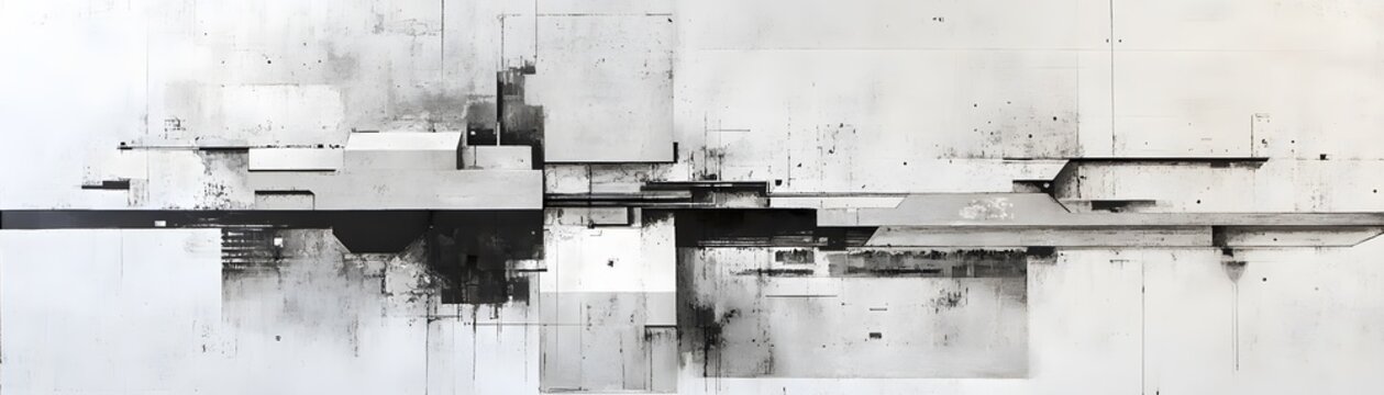 Abstract grayscale architectural composition.