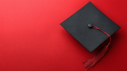 Graduation cap with copy space. Education, learning, graduation concept. Top view