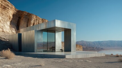 Desert Dream Modern metal home in arid landscape.