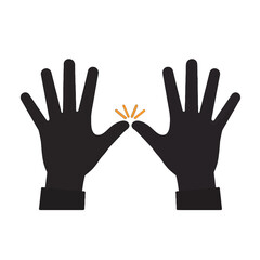 Obraz premium Black Hands Raised Upward Gesture Icon