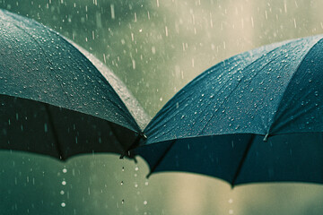 Rainfall Over Umbrellas During Papal Conclave Gathering