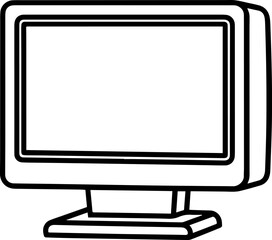 monitor outline vector and illustration, coloring book page