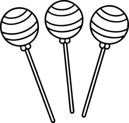 lollypop outline vector and illustration, coloring book page