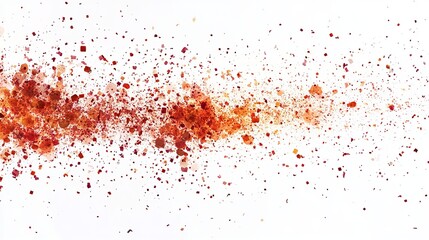 Fototapeta premium Abstract splatter of terracotta-colored pigments on a white background