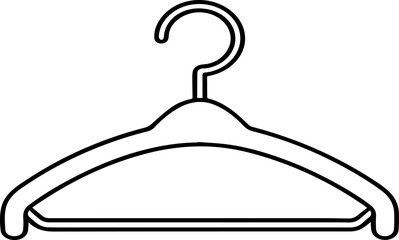 cloth hanger outline vector and illustration, coloring book page
