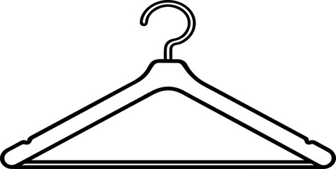 cloth hanger outline vector and illustration, coloring book page
