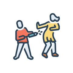 Color illustration icon for holi playing lover