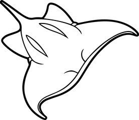 stingray outline vector and illustration, coloring book page