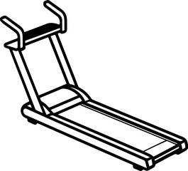 treadmill outline vector and illustration, coloring book page