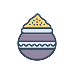 Color illustration icon for color pot