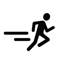 Black Run Icon for any kind of graphic work - sport run black logo design for any kind of graphic work. black Run clipart vector image. man fast walking dark illustrator vector image traveling concept