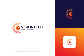 Vision tech logo design for digital security