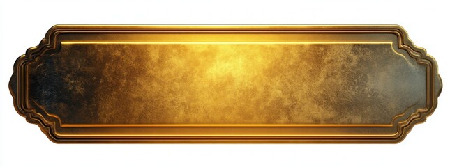 ornate metallic gold and dark bronze vintage plaque with layered decorative edges and textured surface on white background