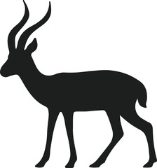 Silhouette of an antelope walking elegant vector graphic
