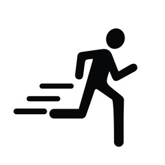 Black Run Icon for any kind of graphic work - sport run black logo design for any kind of graphic work. black Run clipart vector image. man fast walking dark illustrator vector image traveling concept