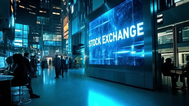 Board Sign Clearly Indicates the Stock Exchange Location Nearby