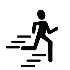 Black Run Icon for any kind of graphic work - sport run black logo design for any kind of graphic work. black Run clipart vector image. man fast walking dark illustrator vector image traveling concept