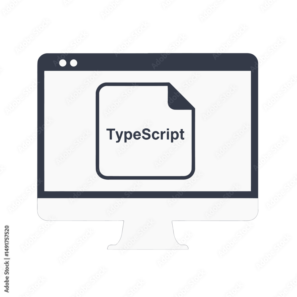 Fototapete modern computer display showing typescript file icon