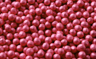 Pink make up powder balls. Beauty concept