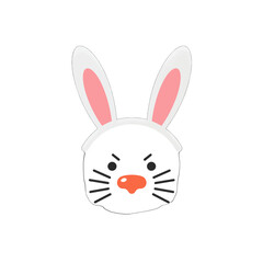 Obraz premium Angry White Rabbit Face Illustration